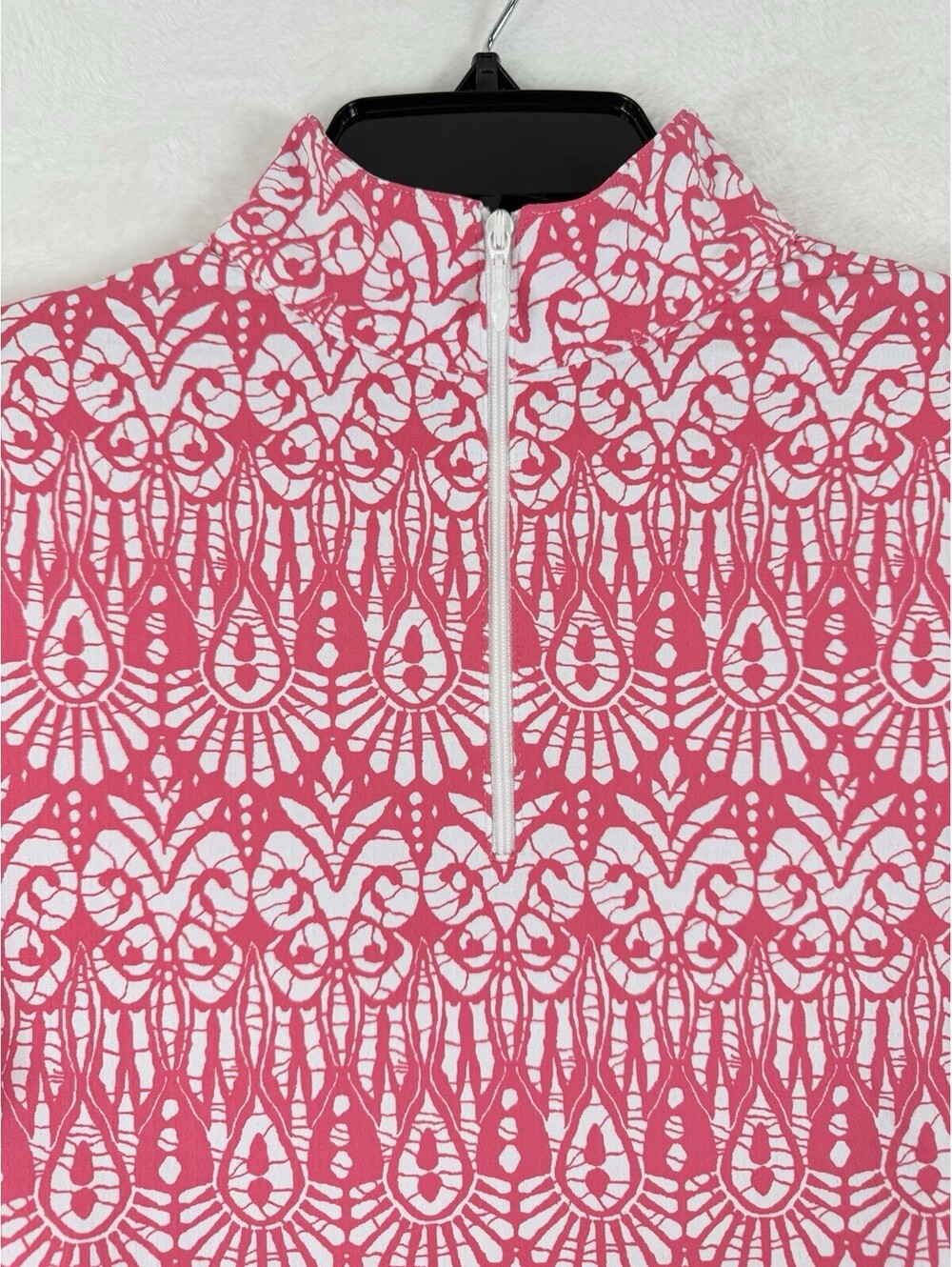 IBKUL Womens Long Sleeve Top XS 1/4 Zip Mock Neck Pink Barbara Golf